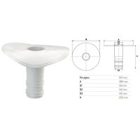 Воронка дренажна для ПВХ мембран Ø 150 L 250 мм Воронка дренажна для ПВХ мембран Ø 150 L 250 мм